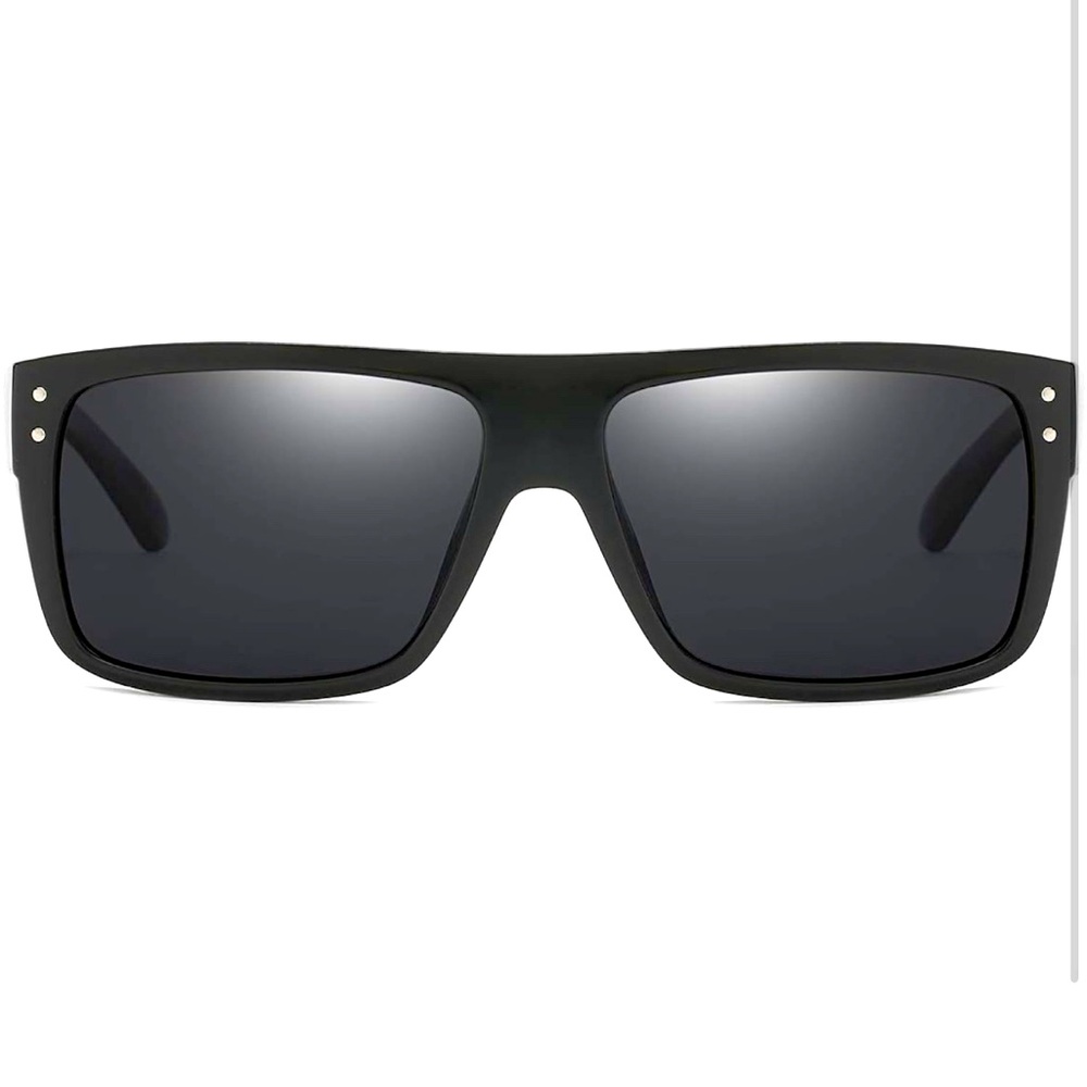 NWT DUBERY Unisex Wide Frame Polarized Black Sunglasses